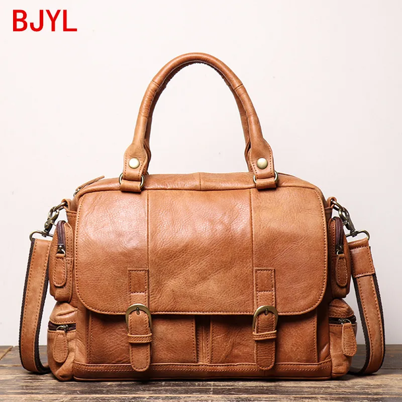 Портфель мужской из матовой кожи сумка-мессенджер на плечо кожаный портативный