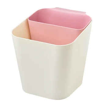 

MMHousehold Wall-mounted Trash Can Kitchen Cabinets Rectangular Uncovered Trash Can Hanging Plastic Storage Bucket