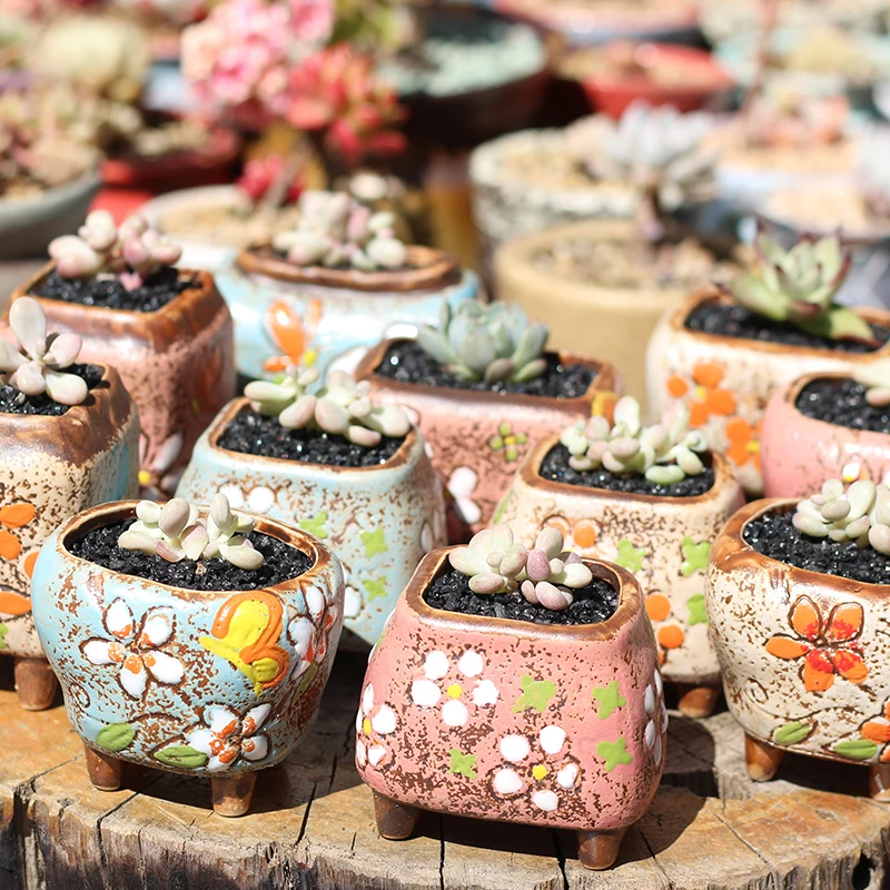 Простой корейский цветочный горшок Керамическая ручная роспись свежий большой