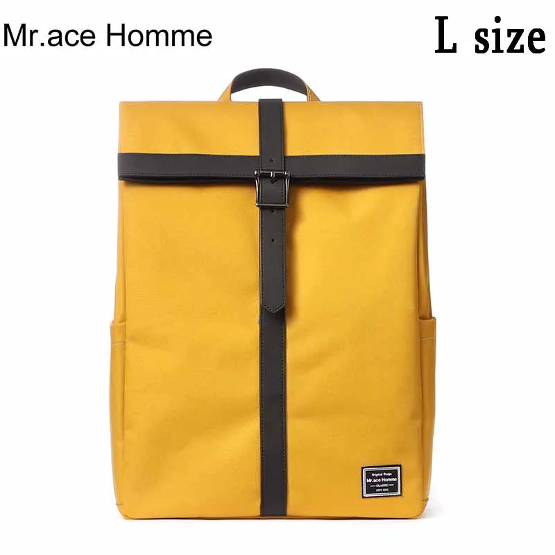 Mr. ace Homme, дизайнерский бренд, большой рюкзак для ноутбука, мужской рюкзак для путешествий, женский рюкзак для колледжа, школьная сумка для девочек, рюкзак для мальчиков - Цвет: yellow L