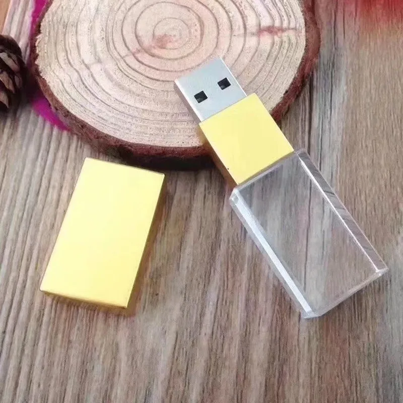 5 шт. бесплатный логотип кристалл usb флэш-накопитель на заказ логотип высокоскоростной USB 2,0 флеш-накопитель с посылка