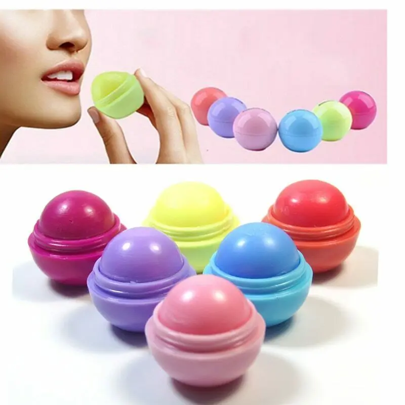 

6 Colors Moisturizer Lip Balm Round Ball Natural Plant Organic Lip Gloss Cute Makeup Long Lasting Lips Care Balm Cosmetics