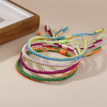 

Bohemian Braided Rope Bracelet Handmade Lucky Rope Knot Bangles Lovers Gift Tibetan Woven Bracelet Women Men Fashion Jewelry