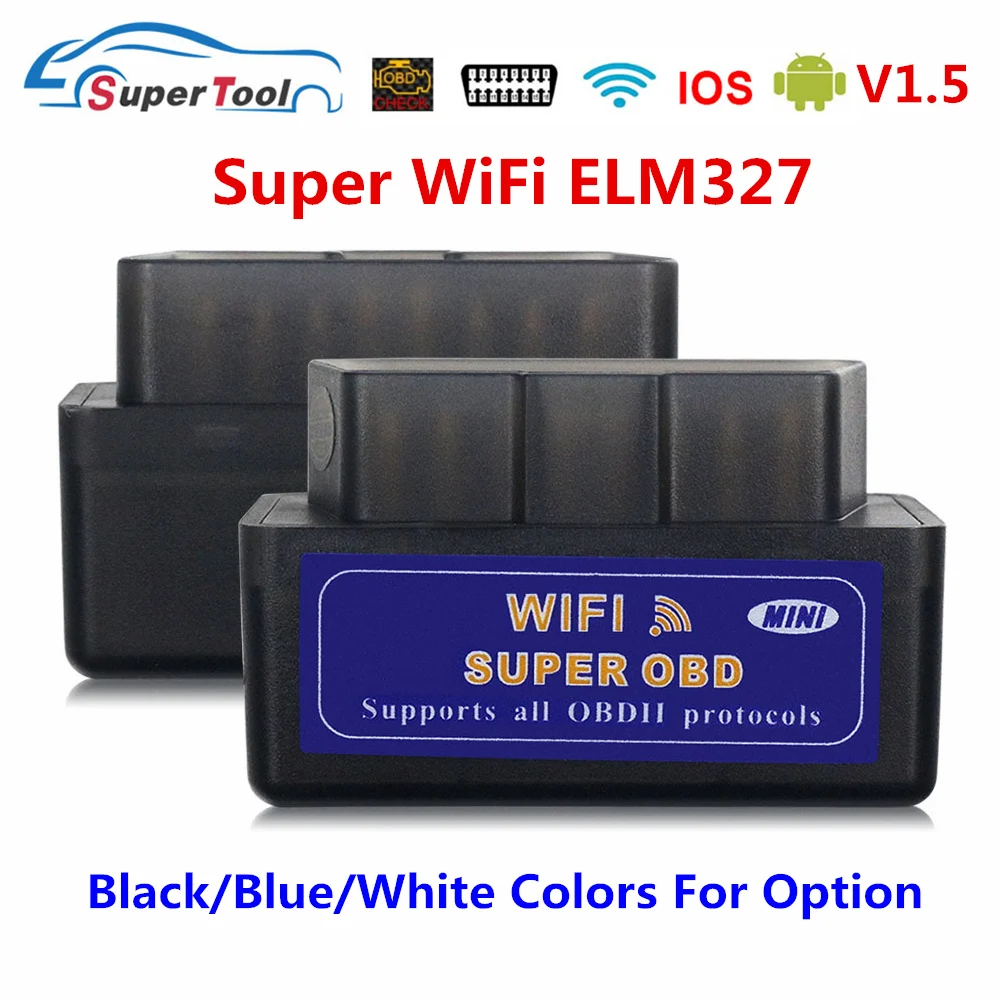 Автомобильный диагностический сканер ELM327 V1.5 OBDII Wi Fi OBD2 ELM 327 Fi/Wi 1 5 автомобильный