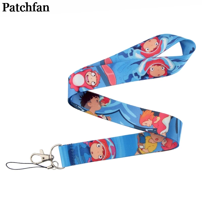 Patchfan Ponyo на скале ремешки для ключей мобильного телефона ремни Ожерелье держатели карт тесьма ленты брелок на веревке A2357