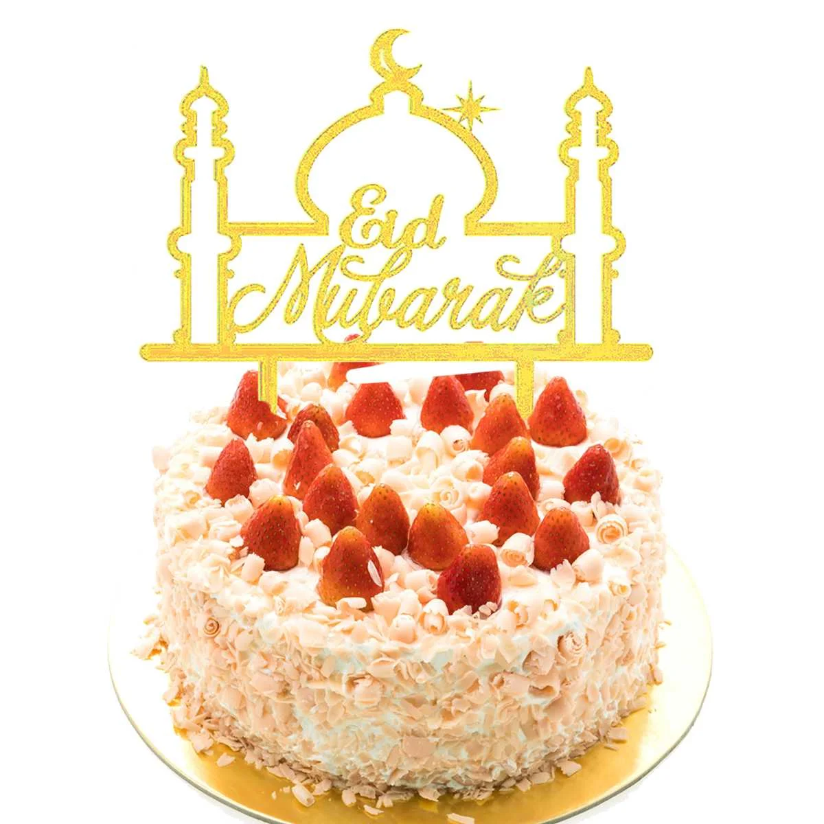1 шт. Eid Mubarak узор акриловые украшения для кексов подарок Рамадан торт Топпер для фестиваля вечерние декоративное украшение для вечеринки золотой/черный