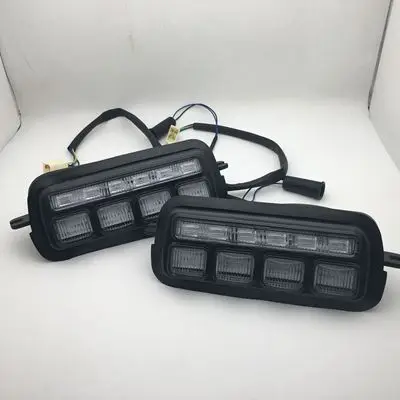 Для Lada Niva 4X4 1995 светодиодные ходовые огни с белым дневным ходовым светом Янтарный поворотный Задний сигнальный фонарь - Цвет: c