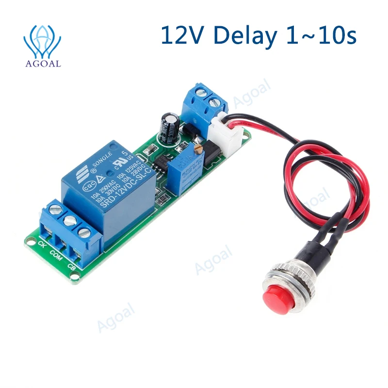 External trigger delay switch DC 12V Timing Timer Delay Turn OFF Switch Relay Module 1~10s Adjustable | Электроника