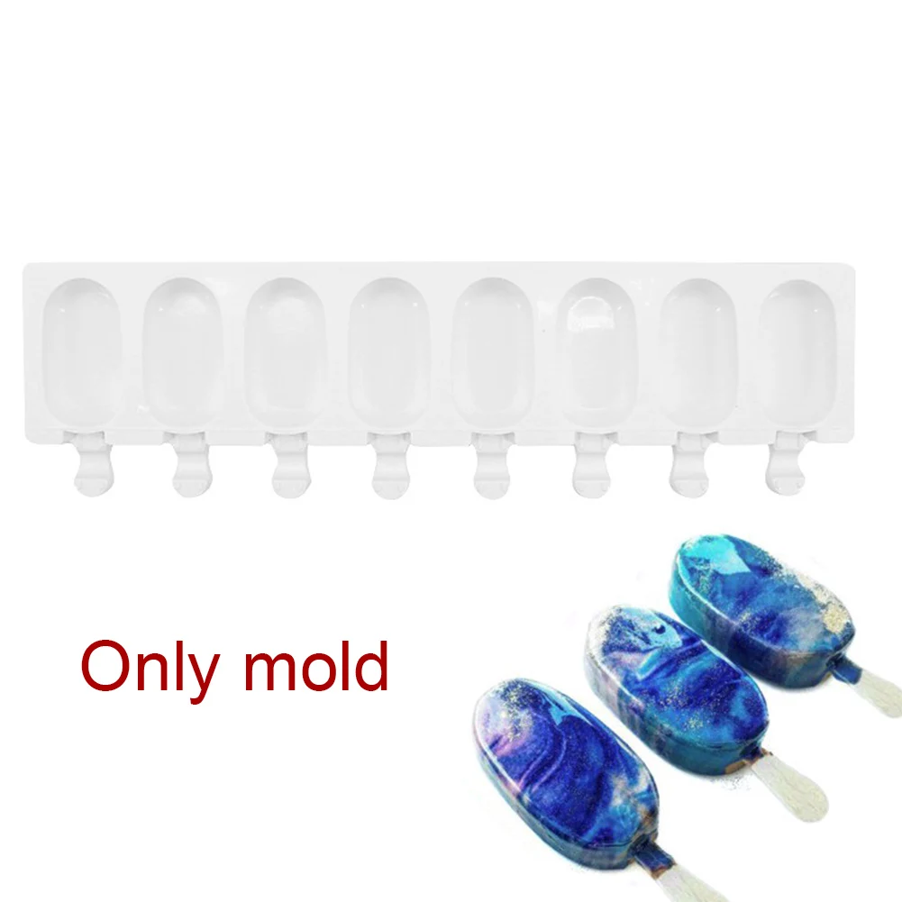 Baking Tools 8 Hole Easy Clean Ice Cream Makers Silicone Dessert Tray Non Toxic Cake Mold Kitchen Non-stick DIY Portable