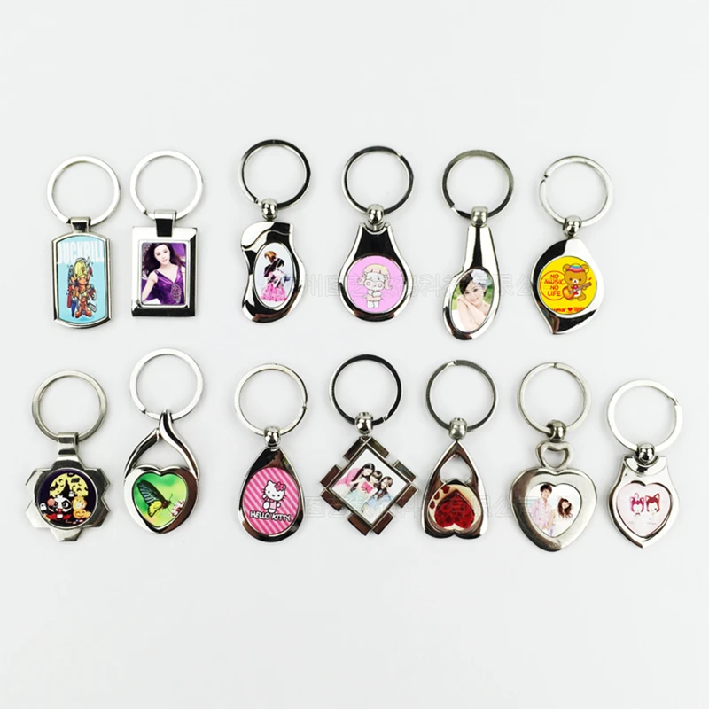 Free Shipping 30pcs/lots Sublimation Blank Metal Key Rings Key Chains DIY Gift Printing KeyChain DIY Printing factory price！！ 100pcs lots blank sublimation mdf key rings tags keychain diy gift printing sublimation ink transfer two sides