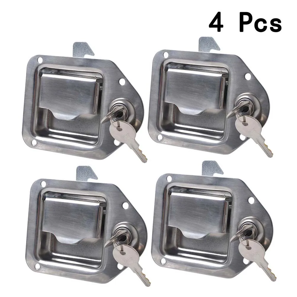 4pcs Trailer Car Recreational Vehicle Tool Box Locks Antitheft Handle