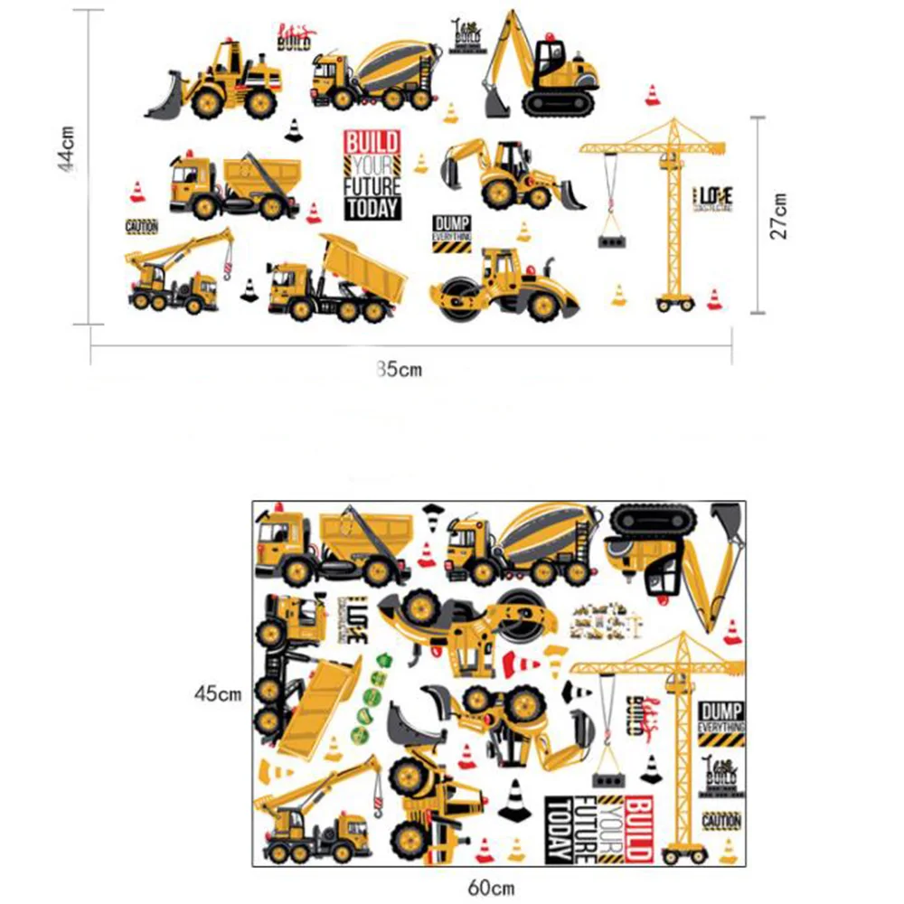 DIY мультфильм автомобиль грузовик шаблон наклейки на стену для детского сада Детская комната Декор Винил Искусство Плакат популярный подарок