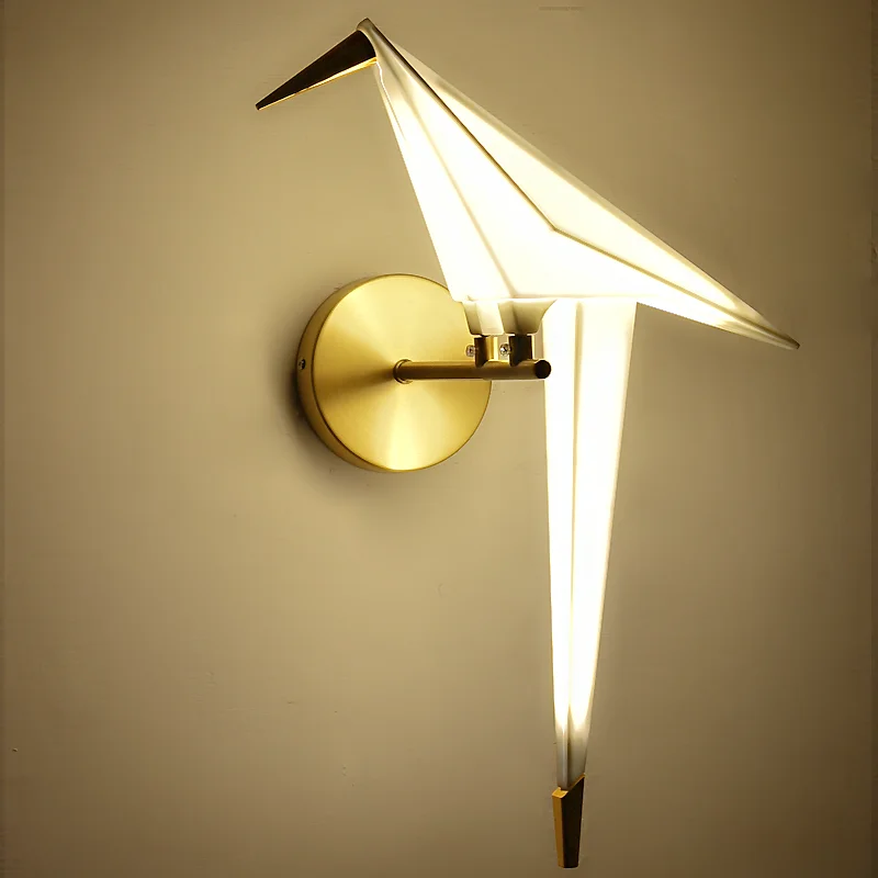 Современная акриловая лампа в виде птицы, Домашний Светильник в стиле арт-деко, настенные бра, светодиодные лампы для спальни, гостиной, рядом с стеной+ лампы, креативная лампа в виде птицы - Цвет абажура: Bird wall lamp