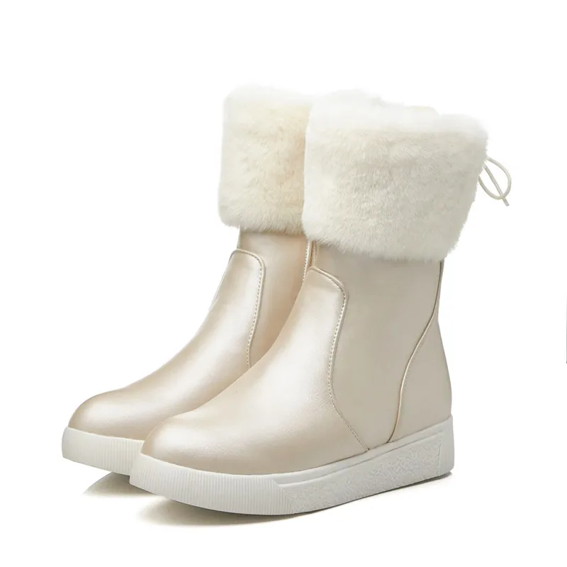 ASUMER big size 43 ankle boots women round toe zip warm thick fur winter snow boots comfortable simple flat shoes woman