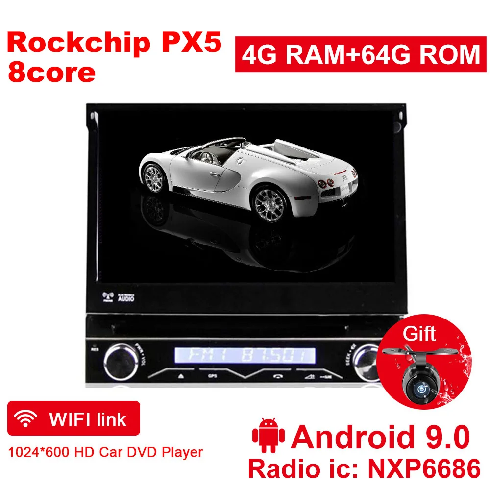 4G RAM 64G ROM Eunavi 4 ГБ ОЗУ 1 Din Android 9,0 Восьмиядерный автомобильный dvd-плеер 8 ядер для универсальной gps-навигации стерео радио wifi MP3 аудио USB SWC - Цвет: 4G RAM 64G ROM