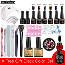 RBAN ногтей УФ набор гель-лаков для ногтей с УФ светодиодный светильник Сушилка красочные гель лак для ногтей наборы ногтей инструменты Гель-лак для маникюра Набор инструментов