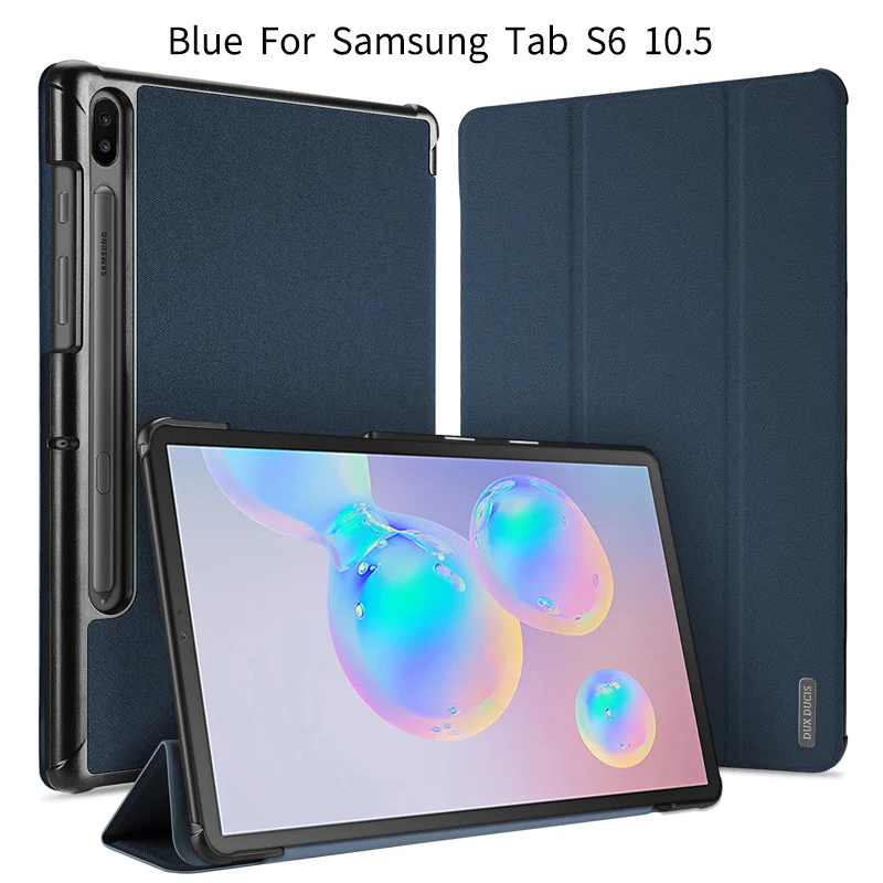 Blue-For Tab S6 Флип-чехол для samsung TAB S4 10,5 SM-T830 SM-T835 S6 S5E 10,5 SPen держатель слот защитная Подставка Авто спящий чехол планшет сумка - Цвет: Blue-For Tab S6