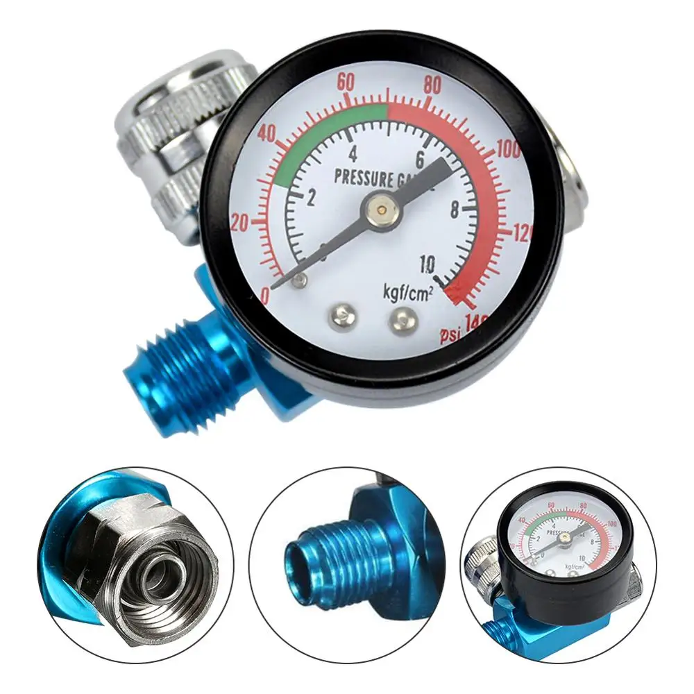 

Digital Air Pressure Regulator Gauge Spray Gun& 1/4inch HVLP Compressor 140PSI