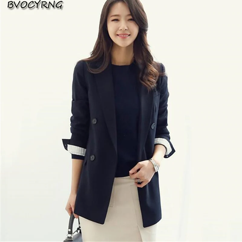 Корея 2019 Весна и Осень Новый женский костюм лацкан длинный рукав куртка