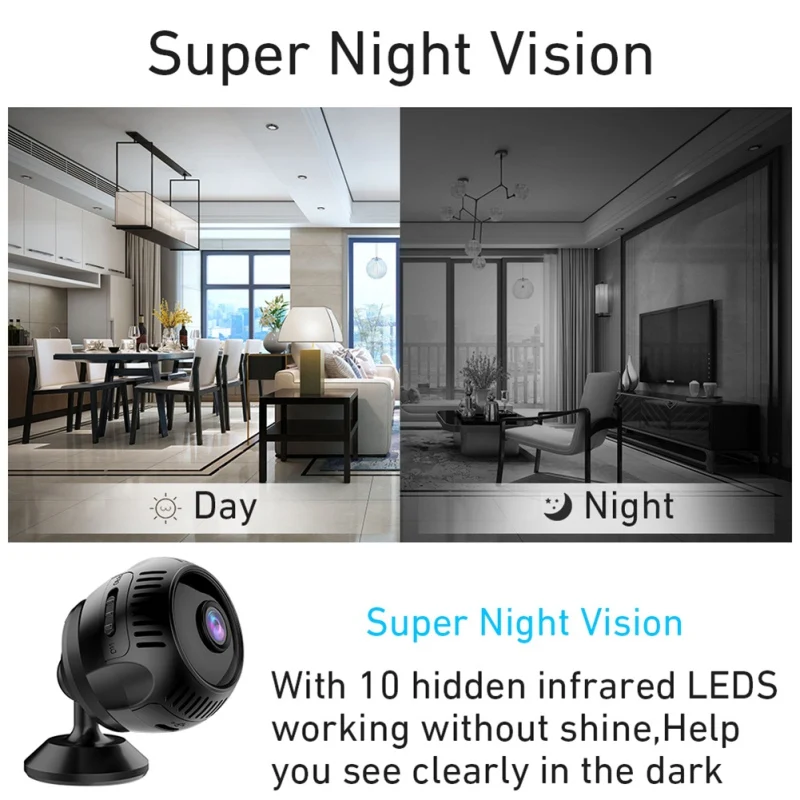 Mini HD 4K 1080P Hidden Camera Small Wearable Night Vision IR LED WiFi Video Mini Camera Hot