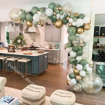 

Globos Retro Color Bean Green Balloon Garland Arch Kit Balloon Set Wedding Birthday Party Decorations Baby Shower Helium