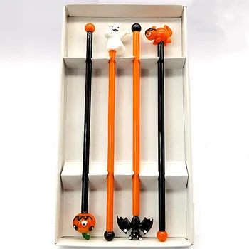 

Custom hand made murano glass Halloween animals figurines ornament mixing cocktail Drink stirring rod glass swizzle stick set