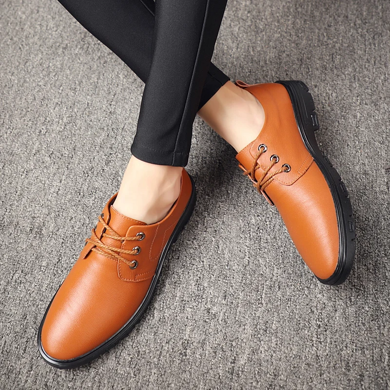 Quality Leather Shoes Men Flats Size 38-44 Comfortable Mens Casual Shoes Sneakers Outdoor Loafers Men business Shoes%007
