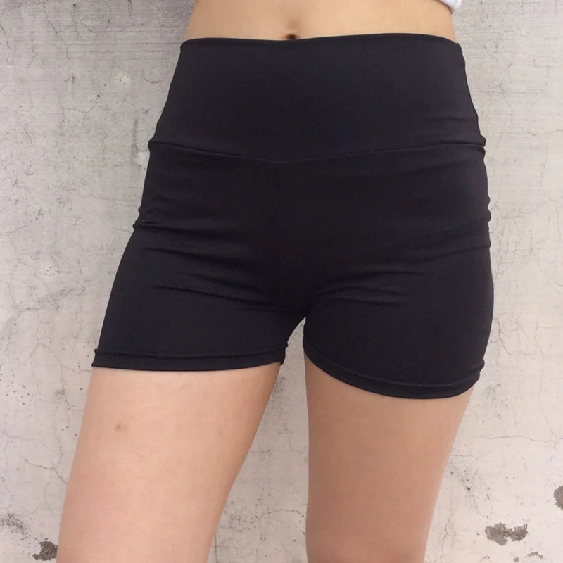 B Waist Stitching Color Middle Waist Ladies High Elastic Sports Yoga Shorts Tight Riding Shorts - Цвет: B