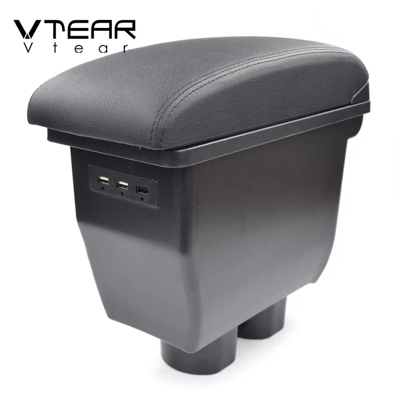 

Vtear Auto Armrest USB Interface Storage Box ABS Arm Rest Car-Styling Interior Center Console Accessories For Nissan Tiida 2007