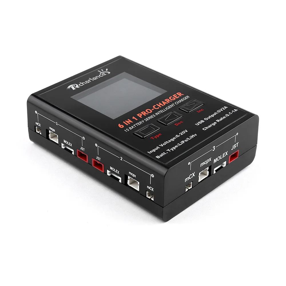 6-в-1 PRO 5X4.35W 5X1A Батарея Зарядное устройство Dis для 1S LiPO/LiHv/литий-ионный аккумулятор