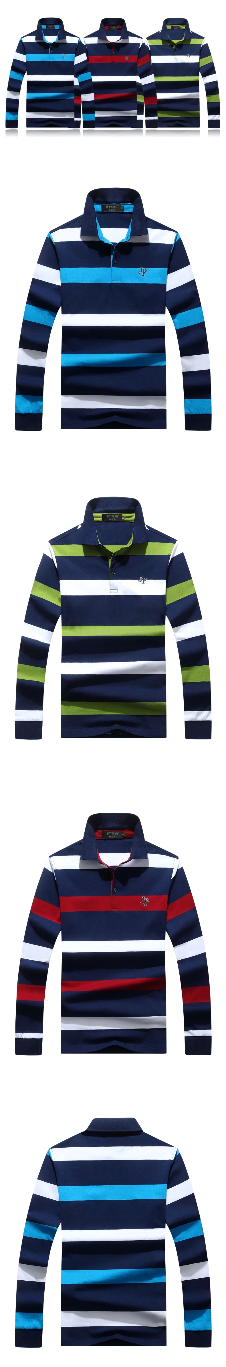 High Quality Solid color 3D Embroidery Polo Shirt Casual Polo Shirt men's Long sleeve polo shirt new Striped men Polos