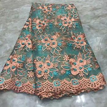 

Latest African Cord Lace Fabric 2020 High Quality Voile Lace French Net Mesh Lace Fabric for Evening Party Wedding Dress Clothes