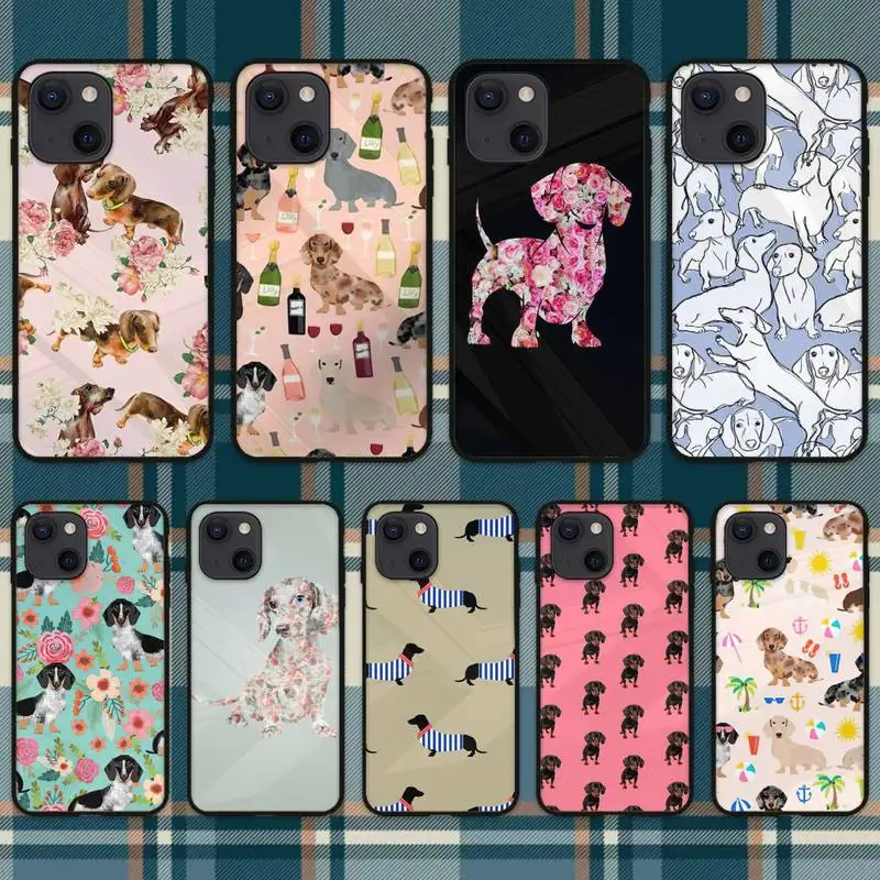 Чехол для телефона Dachshund Doxie Flower Dog щенок iPhone 13 Pro Max 12 Mini 11 SE 2020 6 6S 7 8 Plus XS X XR