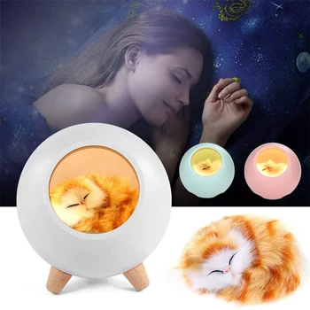 

LED Night lamp decorate desk light battery dream cat holiday creative rechargable bulb for baby bedroom luminar