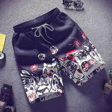 LINGDENG Летние повседневные мужские шорты, мужские камуфляжные модные прямые шорты с цветочным принтом, пляжные мужские шорты