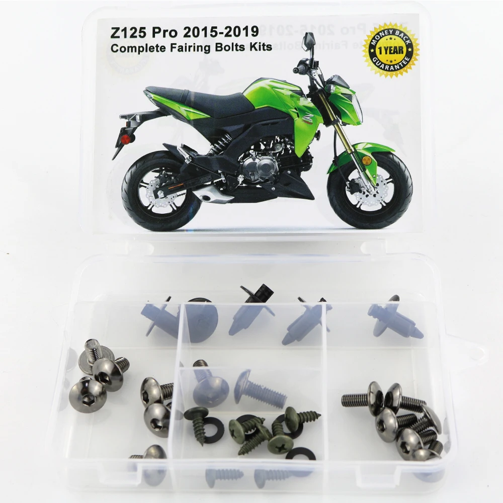Titanium Для Kawasaki Z125 Pro полный обтекатель Болты Комплект покрытия болтов винтов гайка зажимы мотоцикл Сталь - Цвет: Titanium