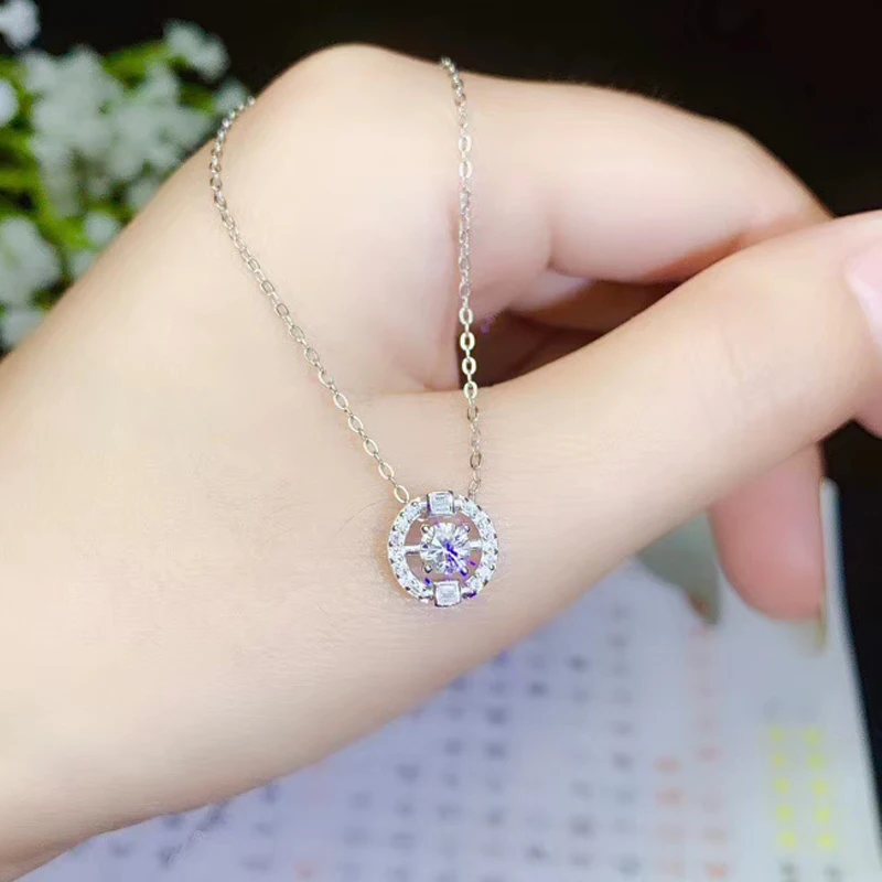 CoLife Jewelry 0.3ct D Color Moissanite Pendant for Young Girl 925 Silver Moissanite Necklace Pendant Birthday Gift for Woman