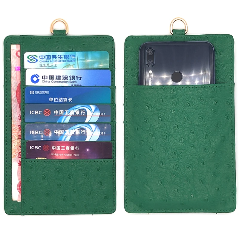 Чехол-бумажник из натуральной кожи для телефона тисненый крокодиловый узор