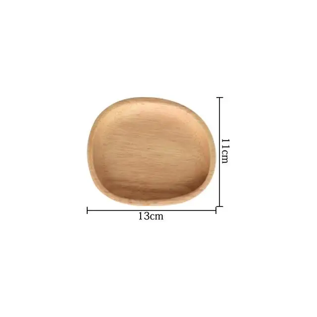 JJ1438R13x11CM Горячее предложение, тарелка из черного орехового дерева, фруктовое блюдо, тарелка, чайный поднос, десертный ужин, хлеб, пицца, деревянная тарелка, Ретро стиль, резиновый поднос для чая - Цвет: JJ1438R13x11CM