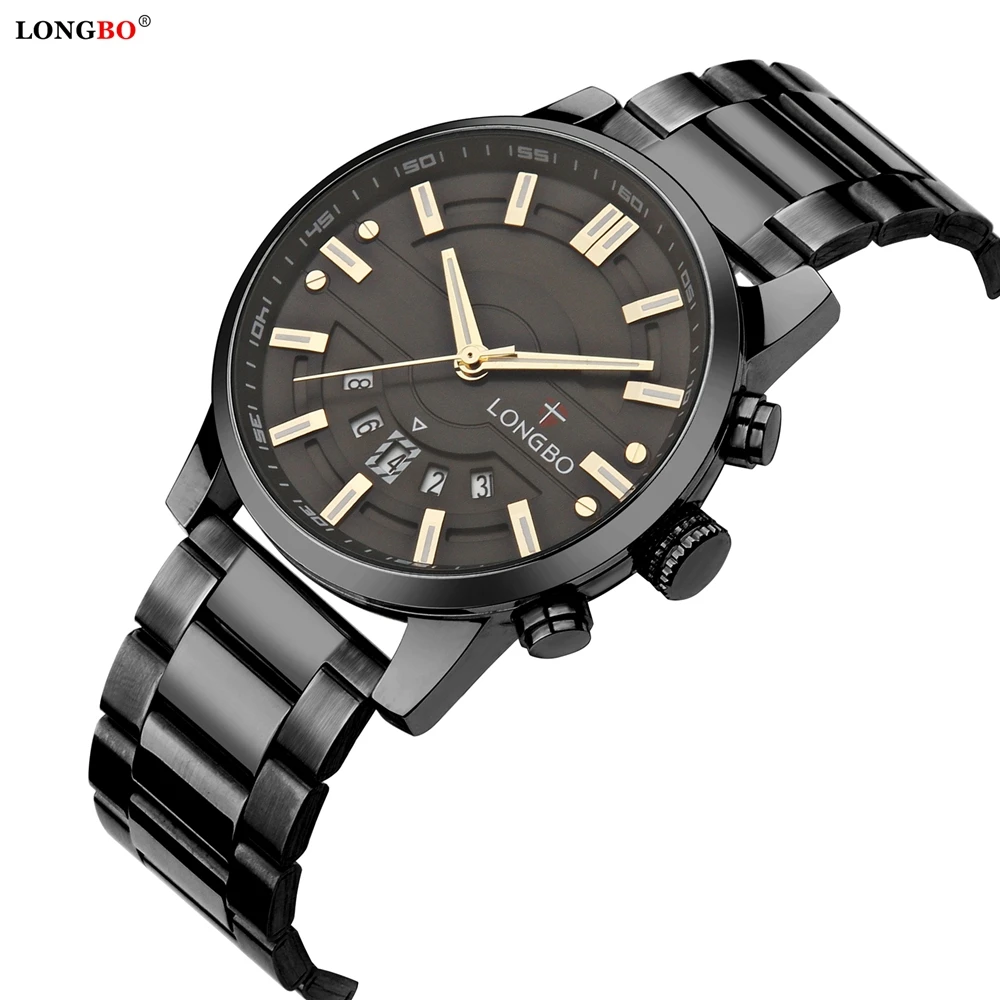 

LONGBO Brand Men Watches Luxury Sport Quartz 30M Waterproof Watches Men's Stainless Steel Band Auto Date Wristwatches Relojes