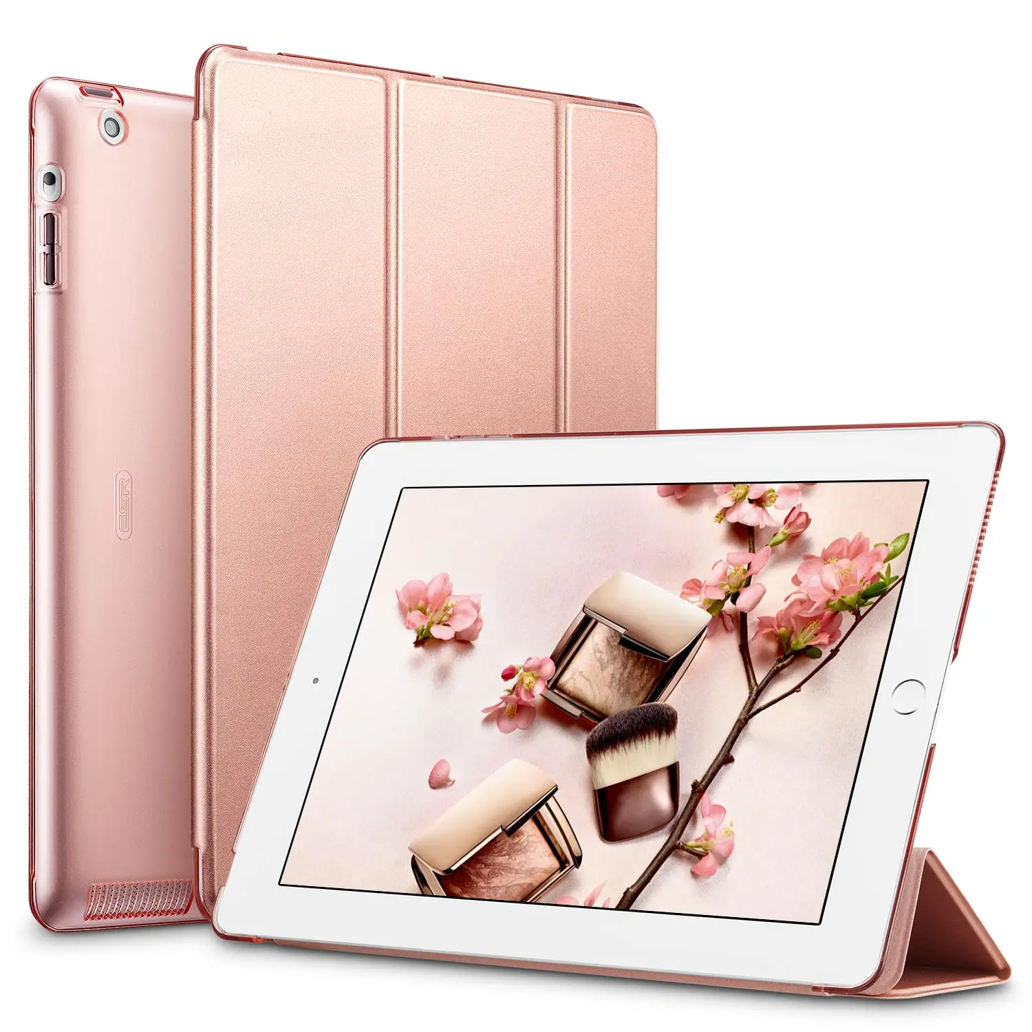 Чехол ESR Yippee Series множество цветов, ультра тонкий для iPad 2/3/4 - Цвет: Rose Gold