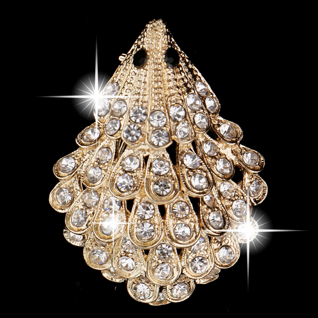 Cute Sparkle Rhinestone Hedgehog Porcupine Shape Animal Brooch Pin Gold/silver color