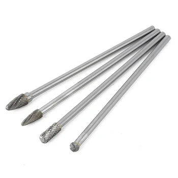 

1/4" Extra Long Rotary Burr Bit Tool 6'' Carbide Burr Rotary Burr File Drill Bits Set Durable For Metal Milling Engraving Cutter
