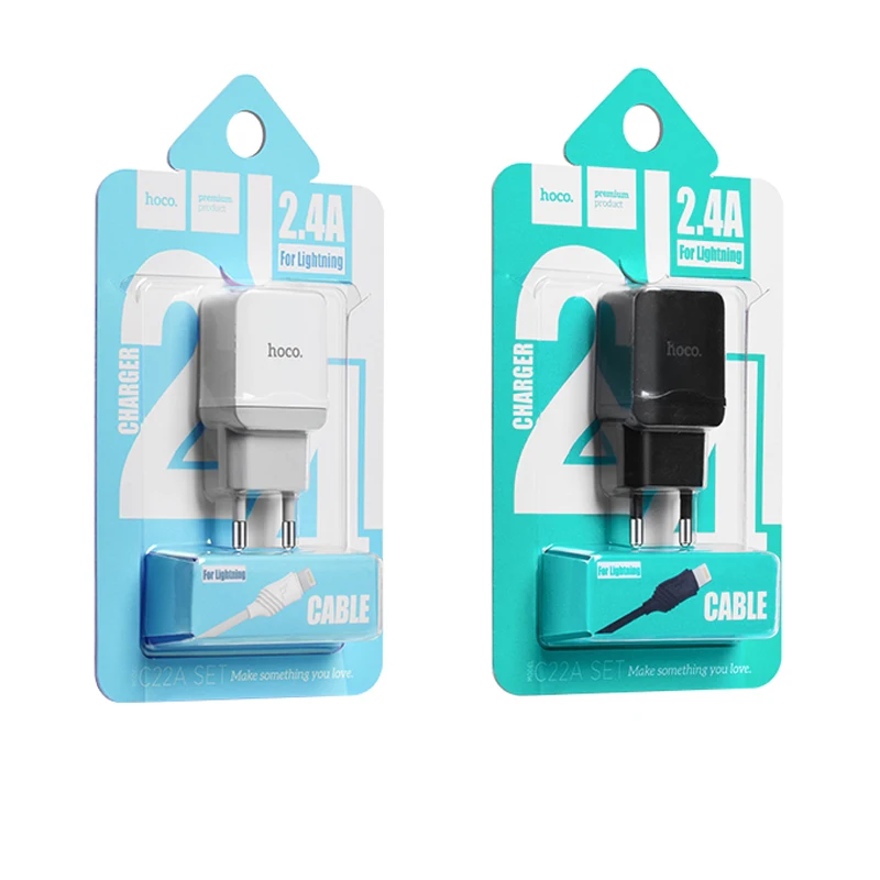 HOCO C22A 20 шт./лот 5 в 2.1A USB зарядное устройство для iPhone 11 Xs Max ЕС вилка настенное зарядное устройство адаптер для samsung Xiaomi huawei