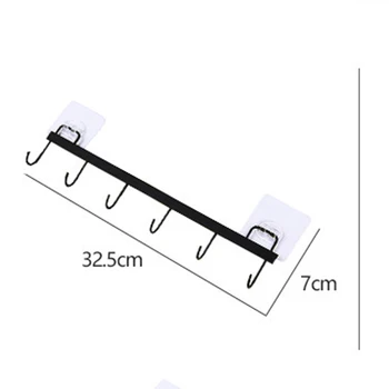 

6 Hooks Kitchen Storage Hooks Multi-functional Practical Convenient Bedroom Bags Clothes Organizer Hanging Rack Hanger