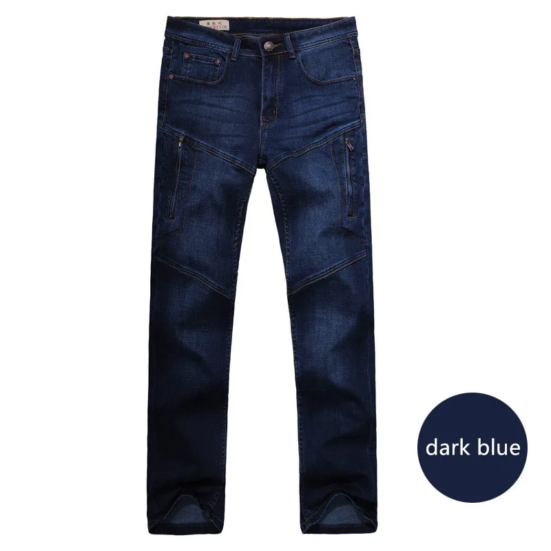 Большие размеры 40, 42, 44, 46, 48, мужские джинсы, креативные, на молнии, с карманом, весна, новинка, Роскошные, высокое качество, брендовые, хлопковые, свободные джинсы - Цвет: dark blue