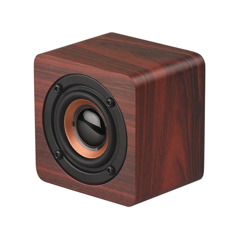 red wood grain Портативный ретро деревянный Bluetooth динамик мини открытый беспроводной бас громкий динамик Многофункциональный FKU66 - Цвет: red wood grain