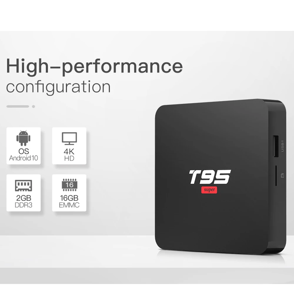 ТВ приставка Android 10 T95 Super Smart TV Box 4K Allwinner H3 2 ГБ 16 DDR3 4G WiFi OTT Netflix Youtube IP