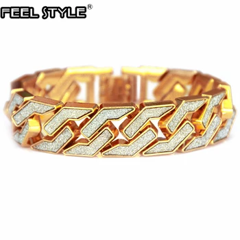 

Hip Hop Plated Micro Pave Cubic Zircon Bracelet Iced Out Length Chain Bracelets For Men Women Jewelry Dropshipping