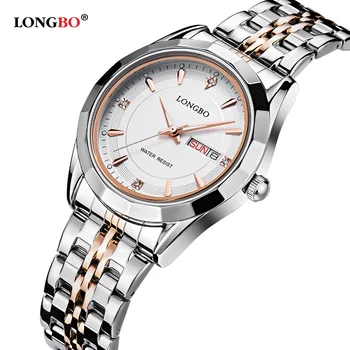 

LONGBO Brand Movt Quartz Watches Women Stainless Steel Back Water Resistant Datejust Men's Wrist Watches relogio masculino 80164